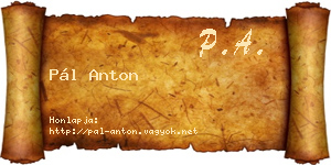 Pál Anton névjegykártya